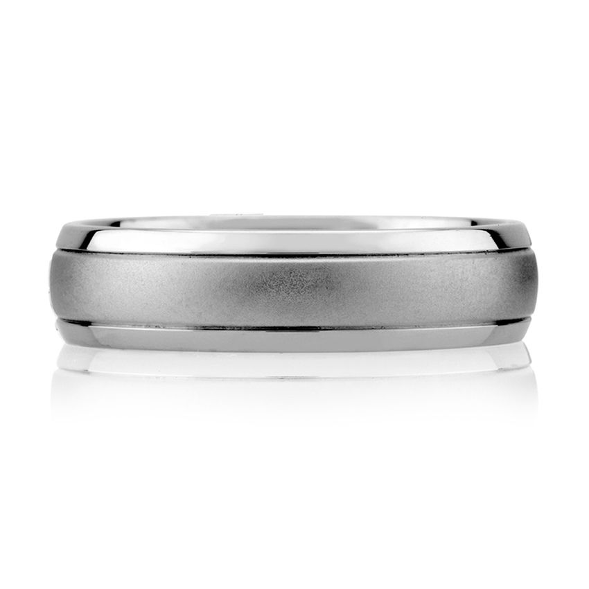 Classic Brushed and Bright Finish Combination Men's Ring, photograph 3