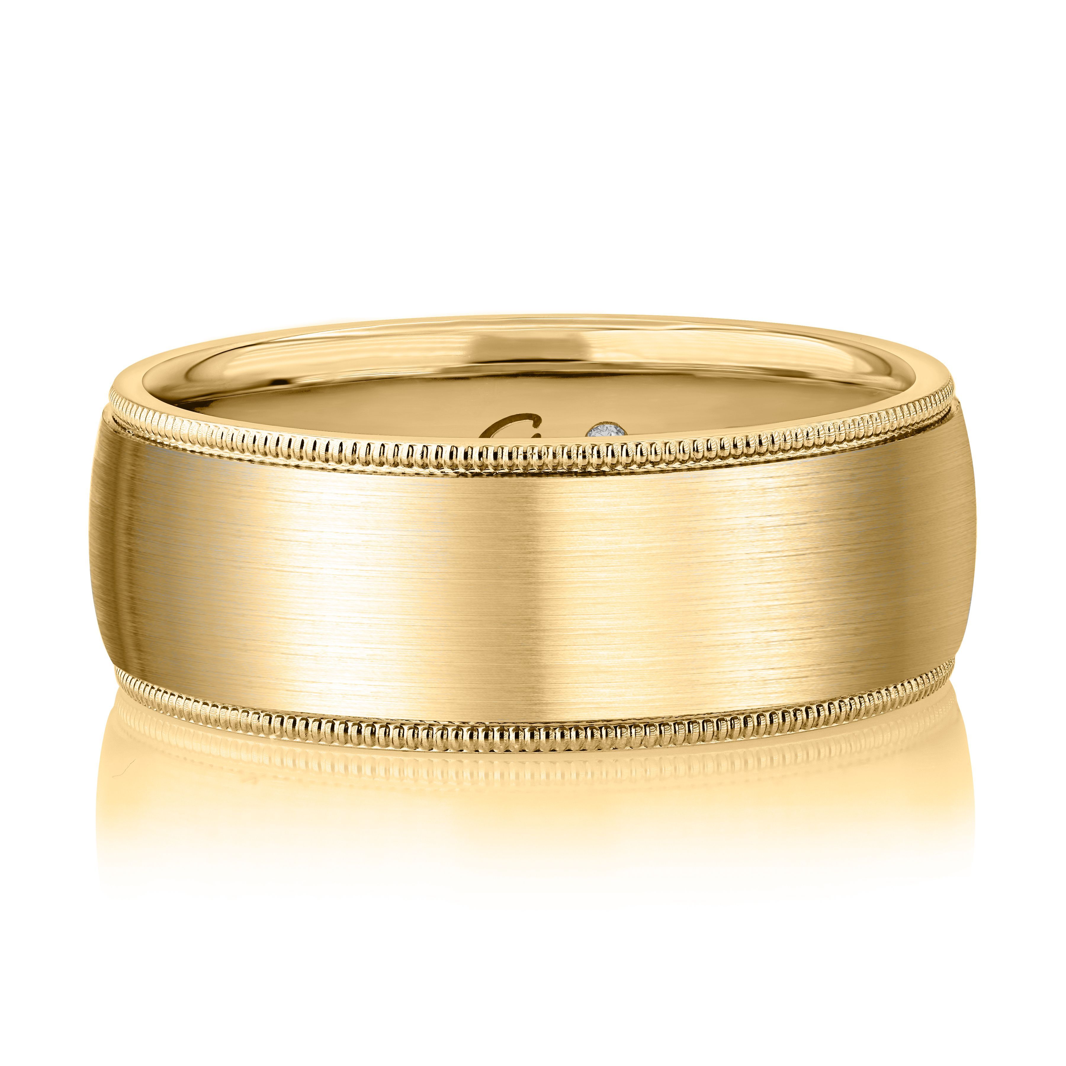 Contemporary Milgrain Edge Wide Band, photograph 4