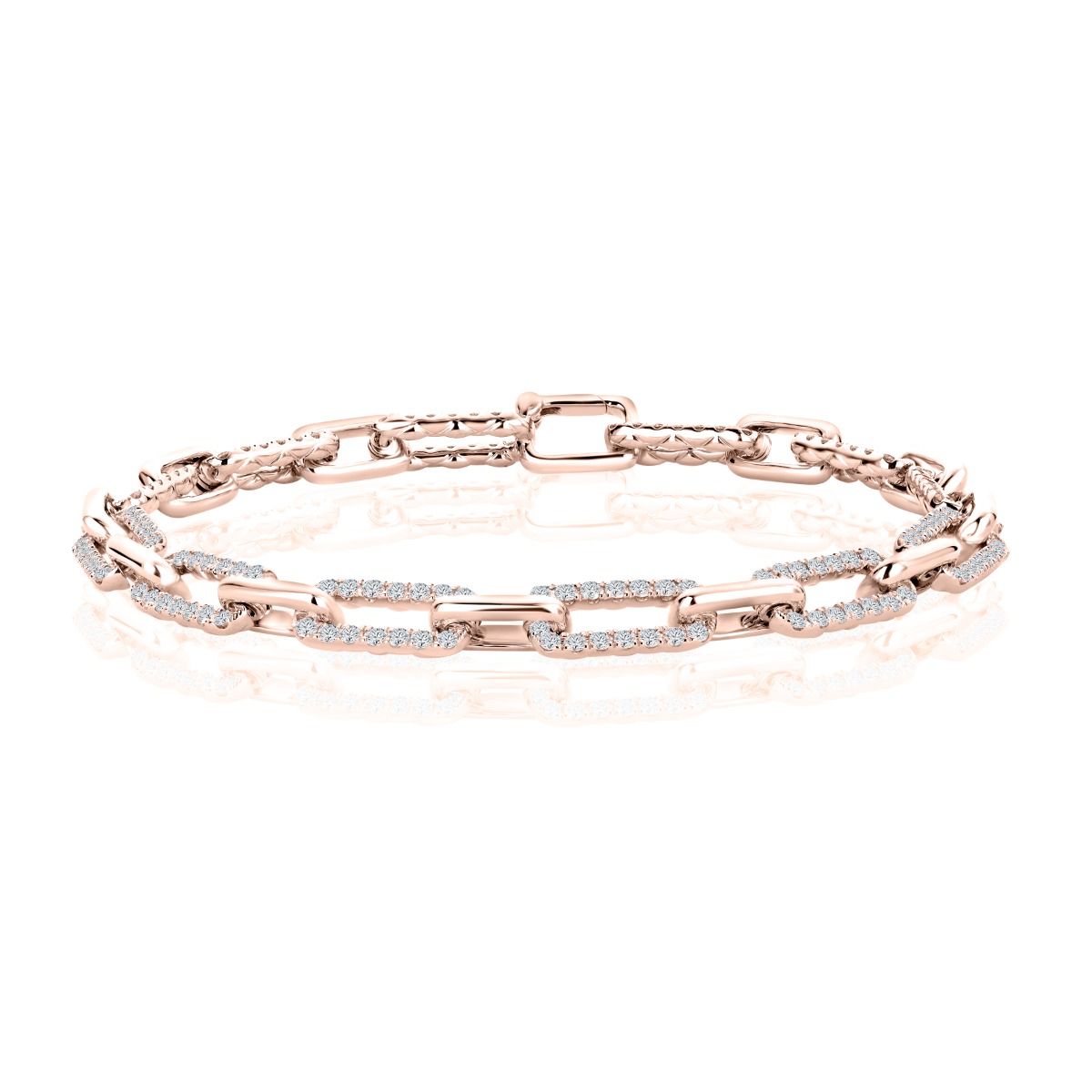 Diamond Paperclip Link Gold Bracelet, photograph 3