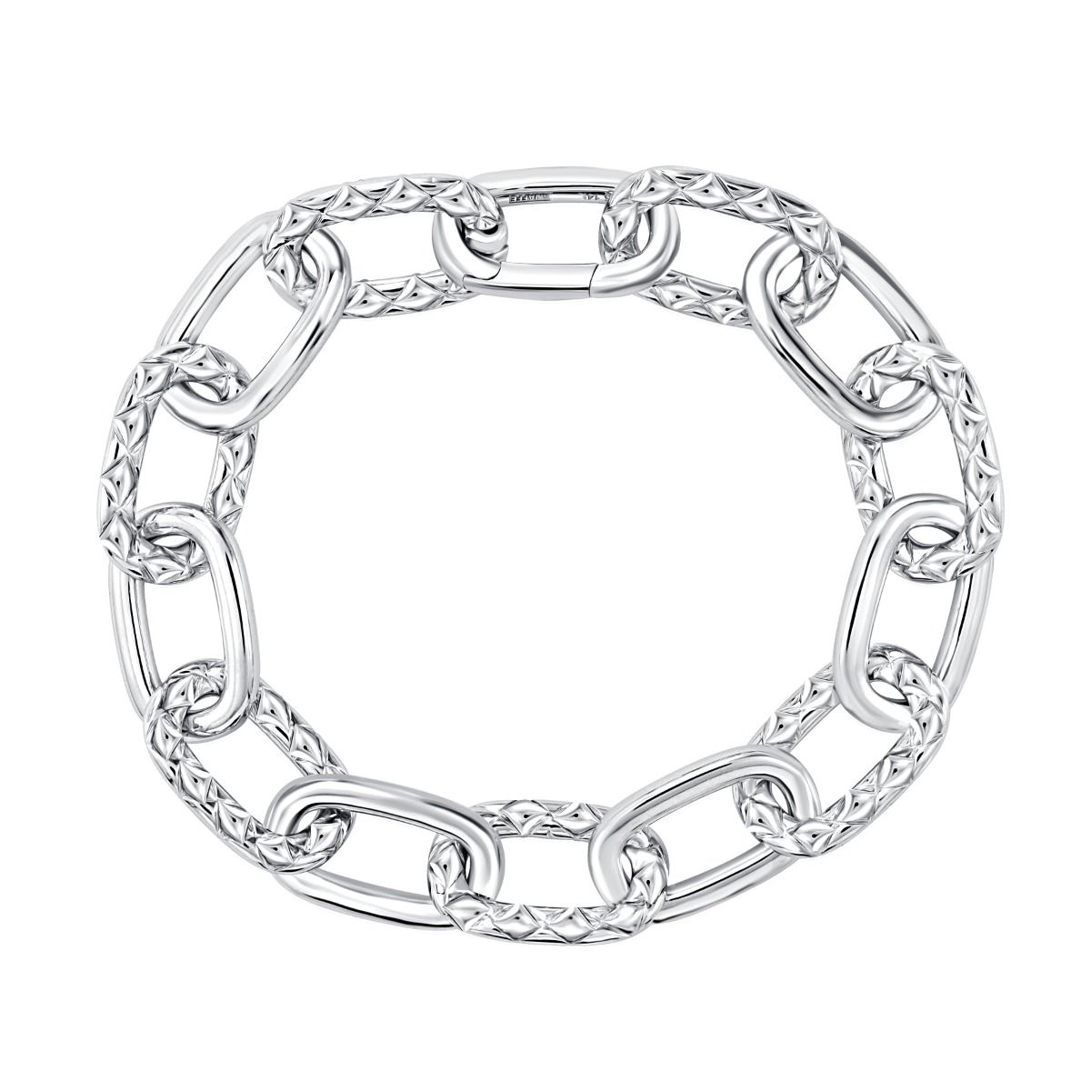 Sculpted Link Bracelet in Silver
