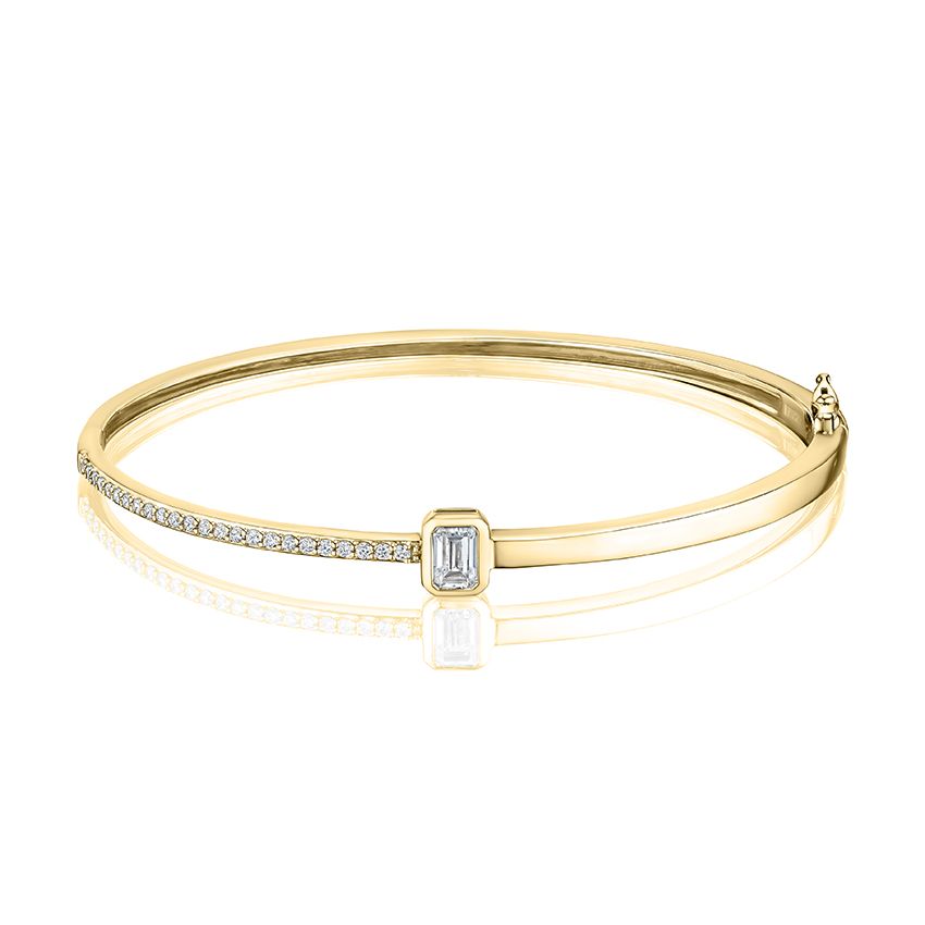 Bangle with Bezel-Set Emerald