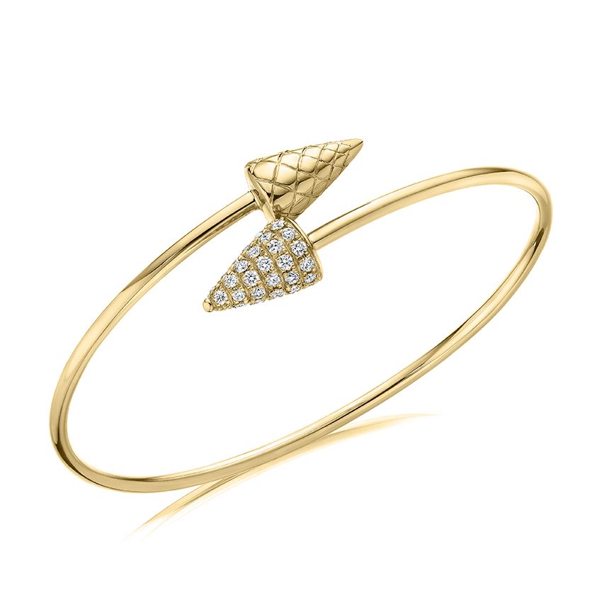 Cuff bangle with diamonds and Quilts® detail