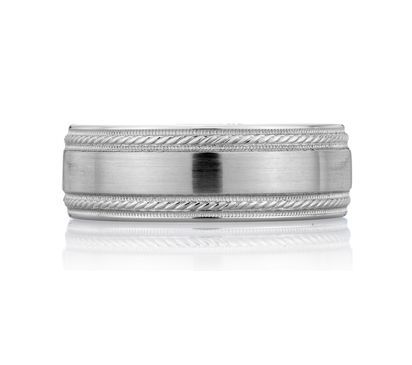 Cable Milgrain Men's Ring