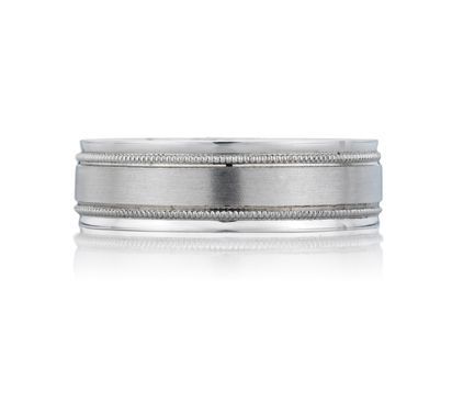 Satin & Milgrain Men's Ring