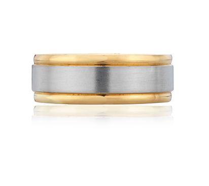 Broad Double Beveled Men's Ring
