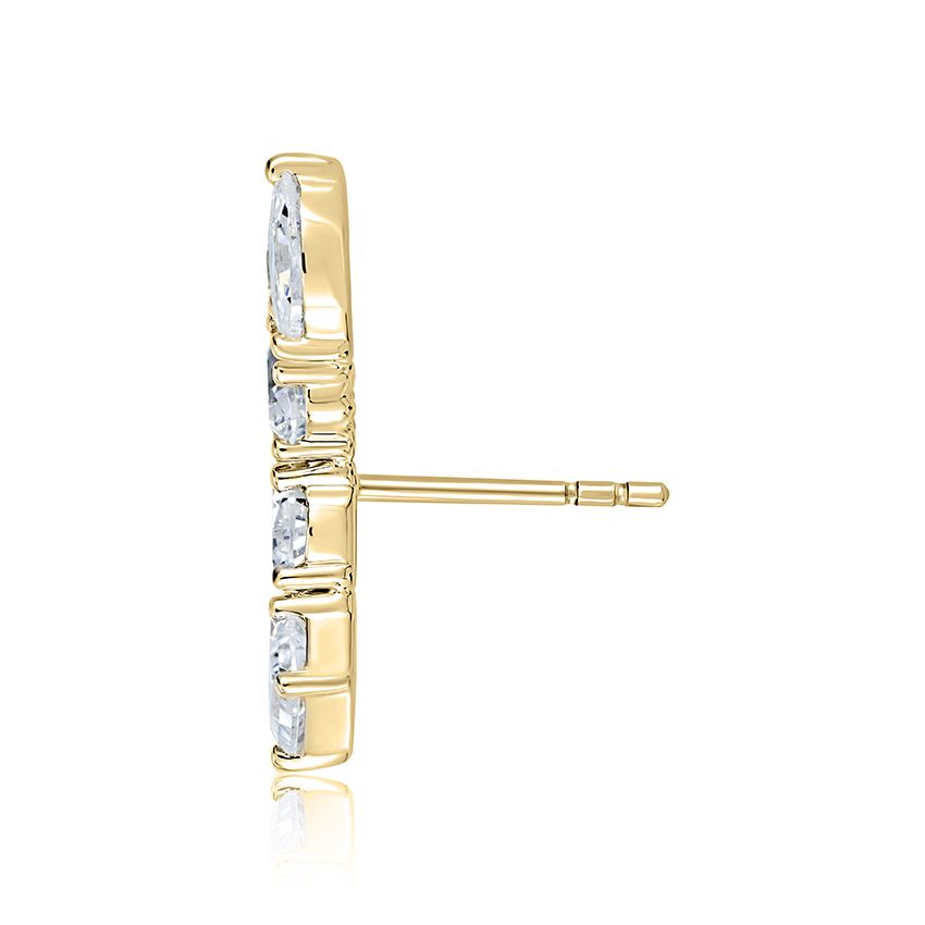 Mixed cuts climber earrings, photograph 2