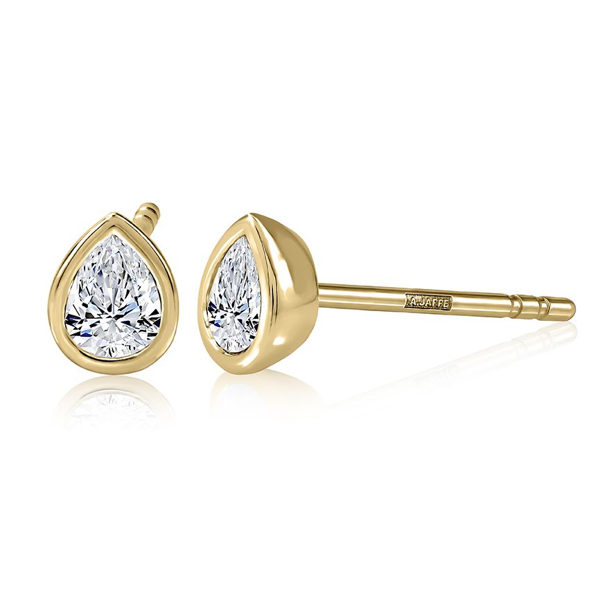 Pear-Shaped Bezel Set Studs