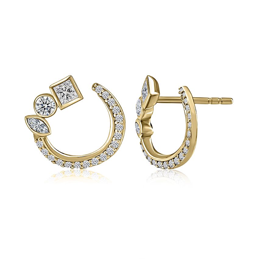 tiny bezel set earrings