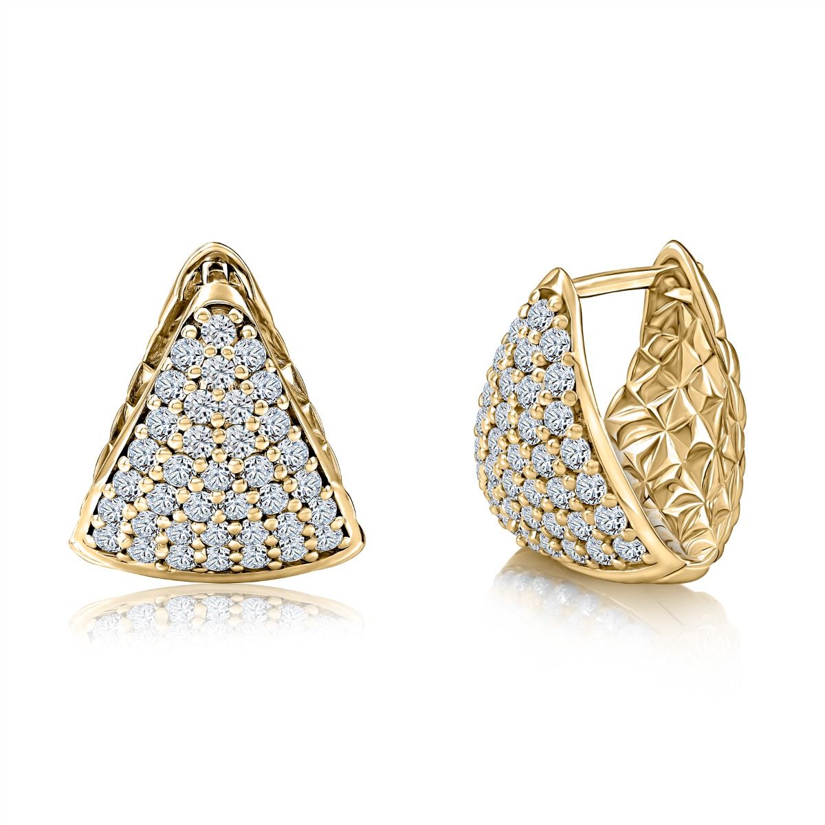 Pave earrings with Quilts® detail on the back