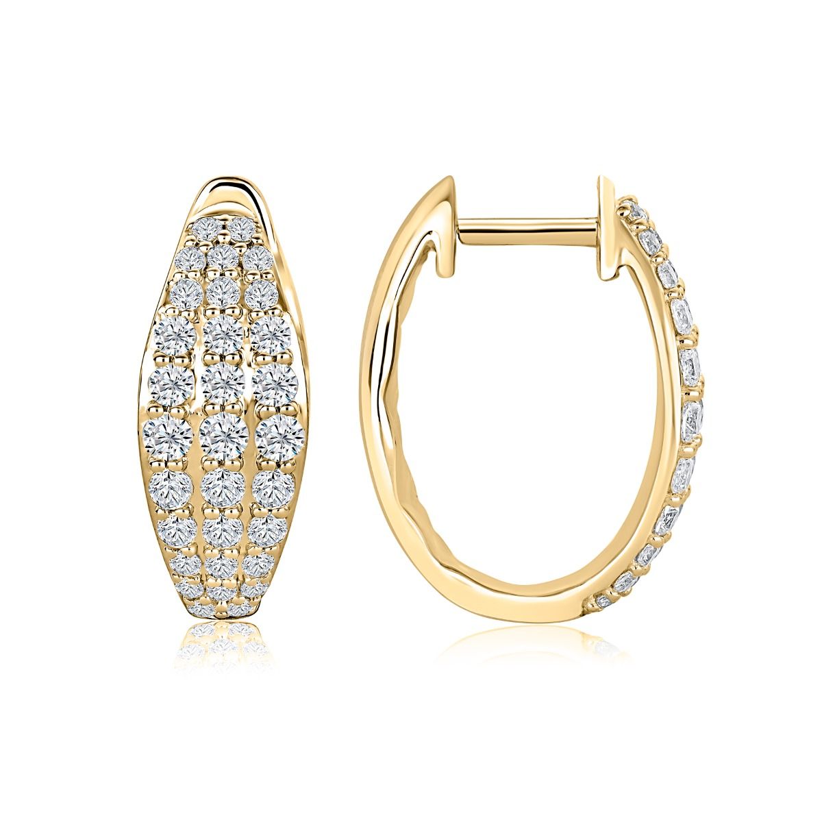 Diamond Pavé Oval Hoop Earrings