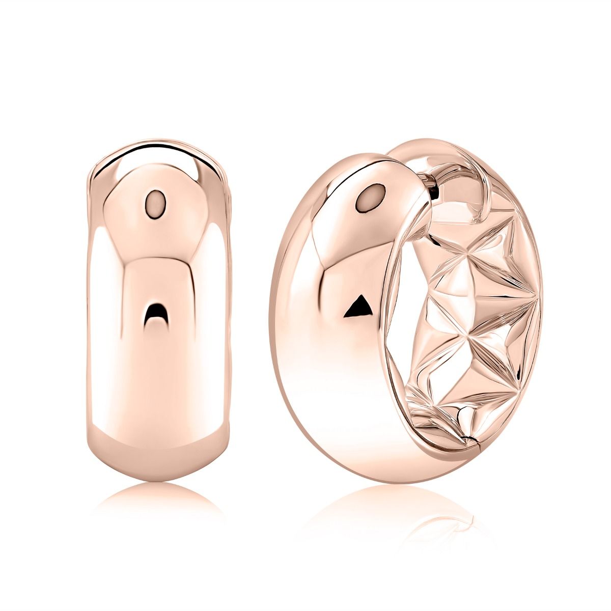 Modern Sculpted Earrings in Mixed Metal, photograph 3