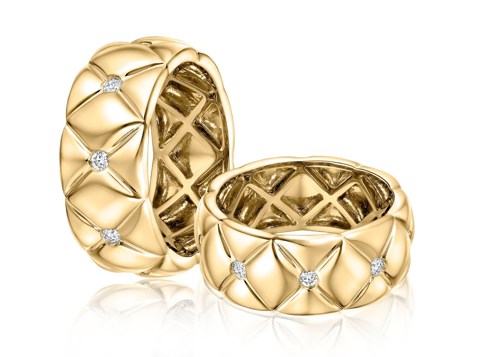 Quilts® Pattern Ring with Brilliant Diamonds