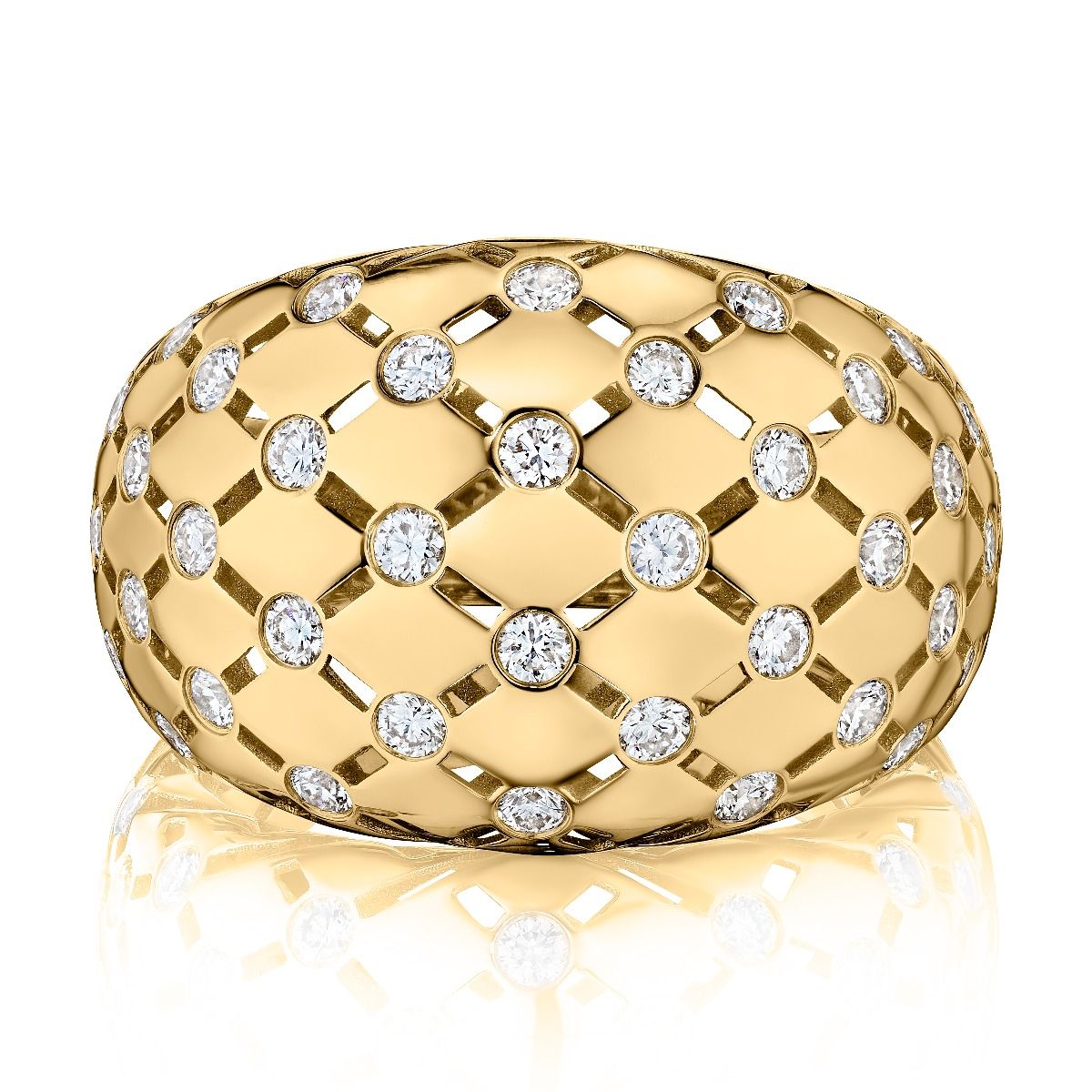 Diamond Studded Dome Tapered Ring, photograph 3