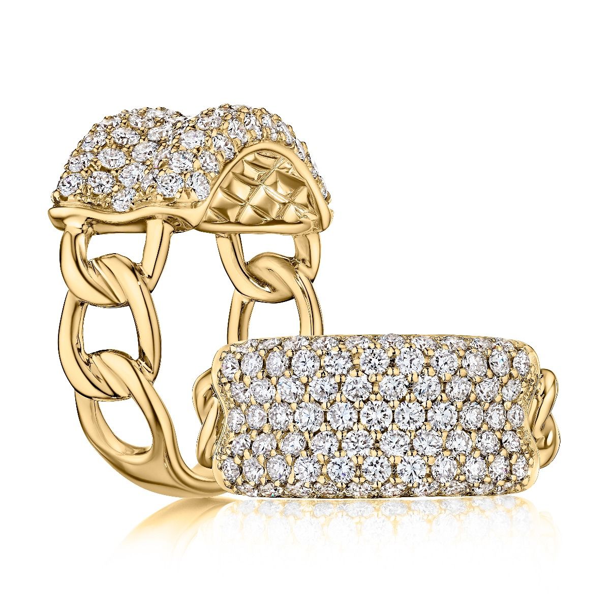 Halfway Diamond Pave Wide Ring