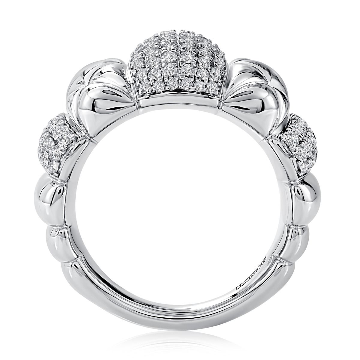 Wide Diamond Pave Statement Ring, photograph 2