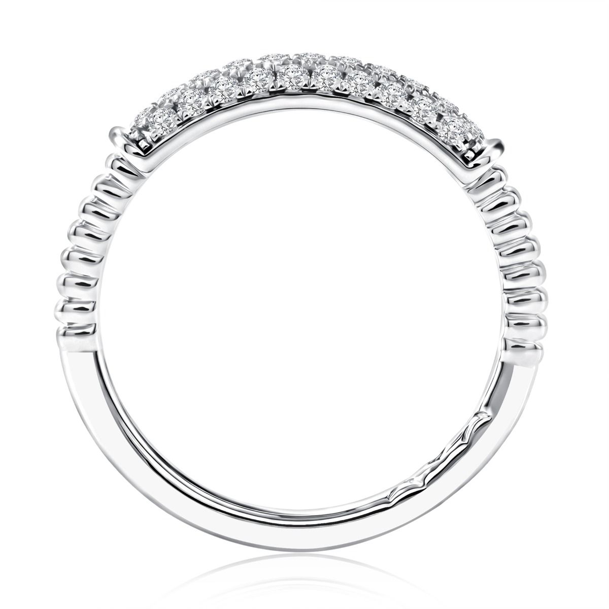 Round Diamond Multi Row Pavé Band