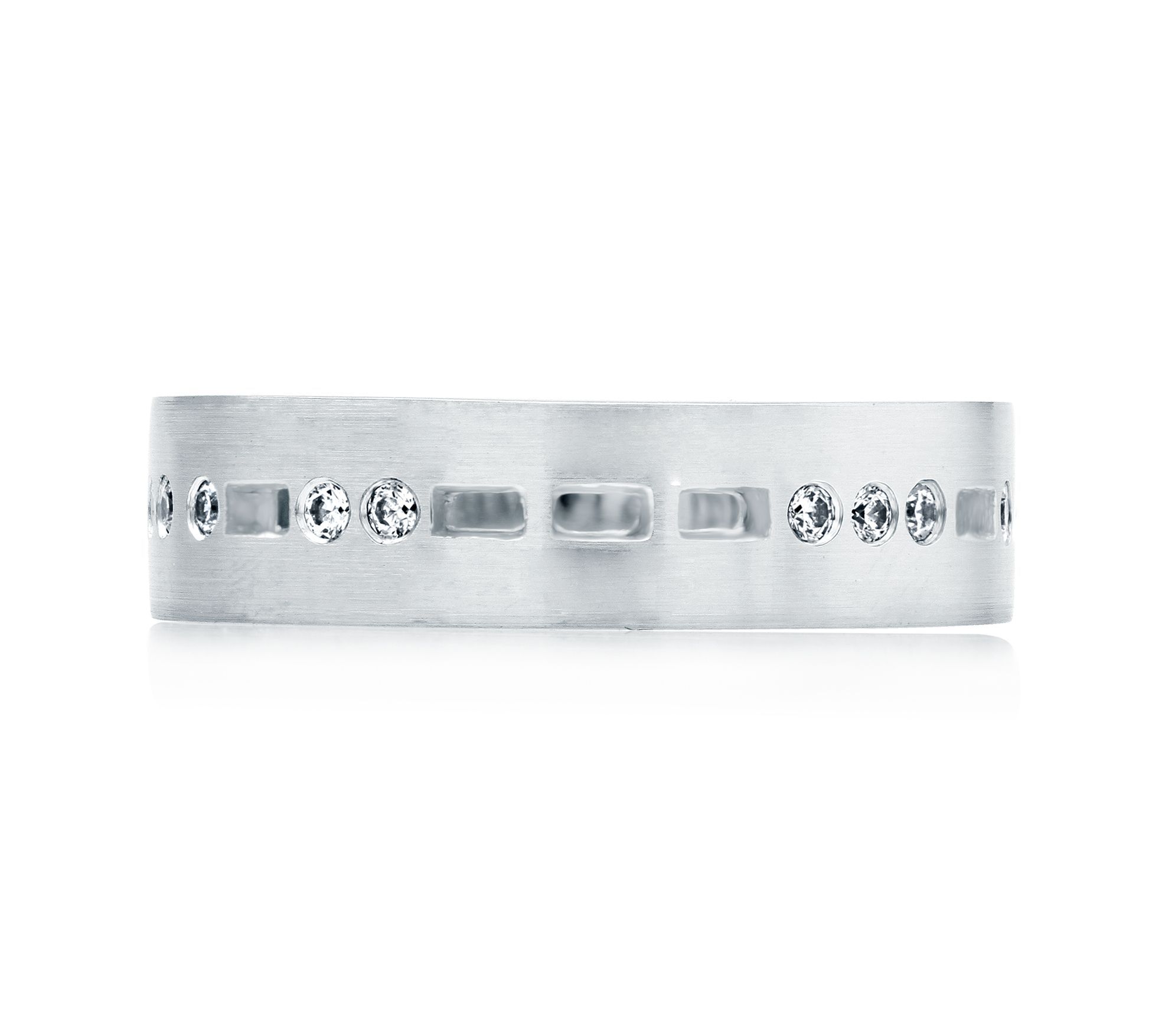 Morse Code "I Love You" Cutout Wedding Band