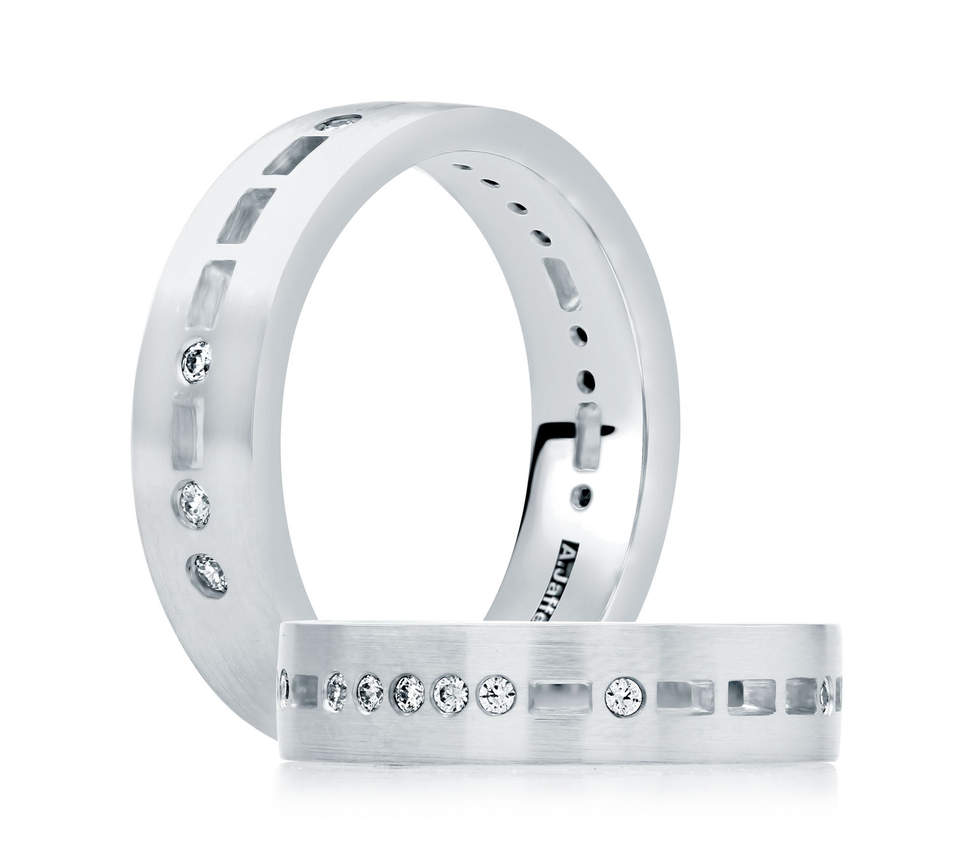 Morse Code "Forever" Cutout Wedding Band, photograph 3