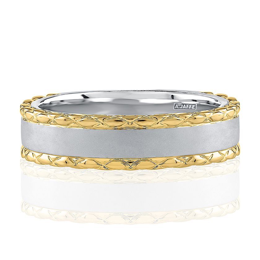 Charming Two Tone Quilts® Men's Wedding Band