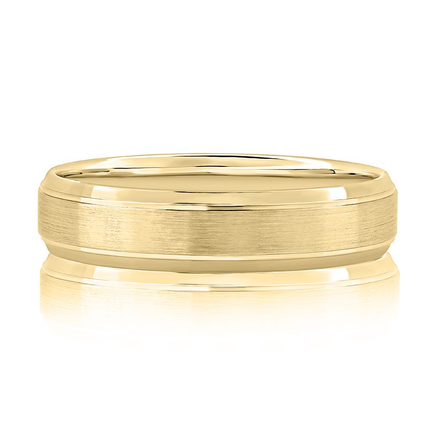 Domed Brushed Matte Platinum Men’s Wedding Band With Polished Edges, photograph 2