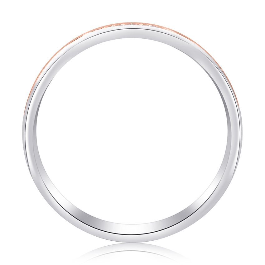 Two Tone Milgrain Detail Men's Wedding Band, photograph 5