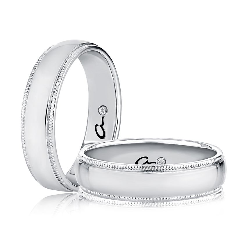 Classic Dome Shaped Two Tone Men's Wedding Band