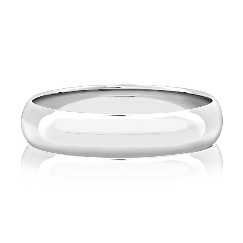 Dome Shaped Polished Platinum Men's Wedding Band, photograph 3
