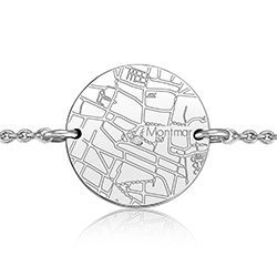 Sterling Silver Circle Map Bracelet, photograph 4