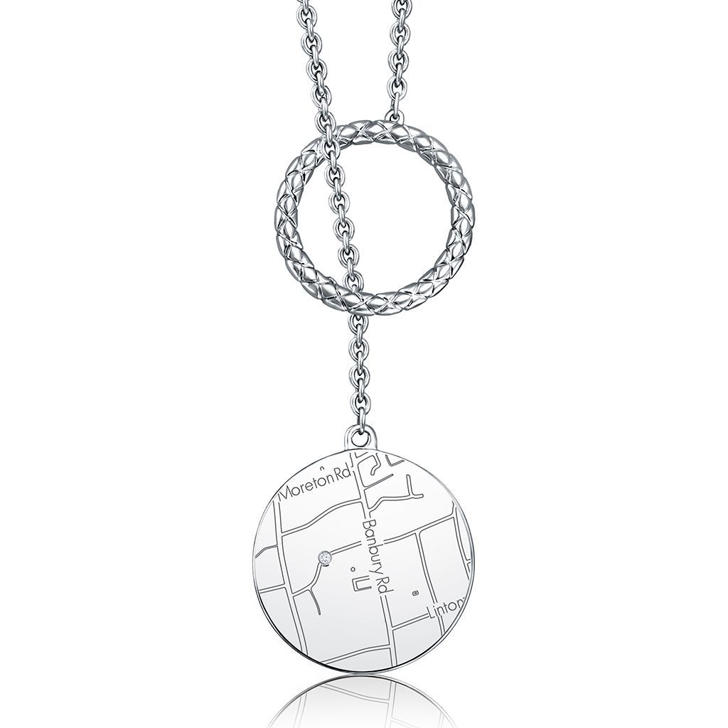 Sterling Silver Circle Map Lariat