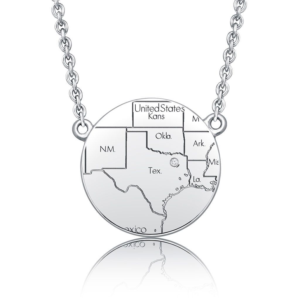 Sterling Silver Circle Map Necklace