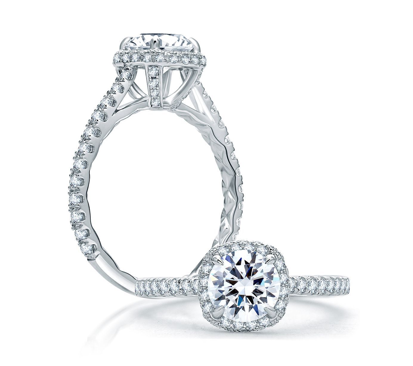 Quilts® Round Halo Engagement Ring