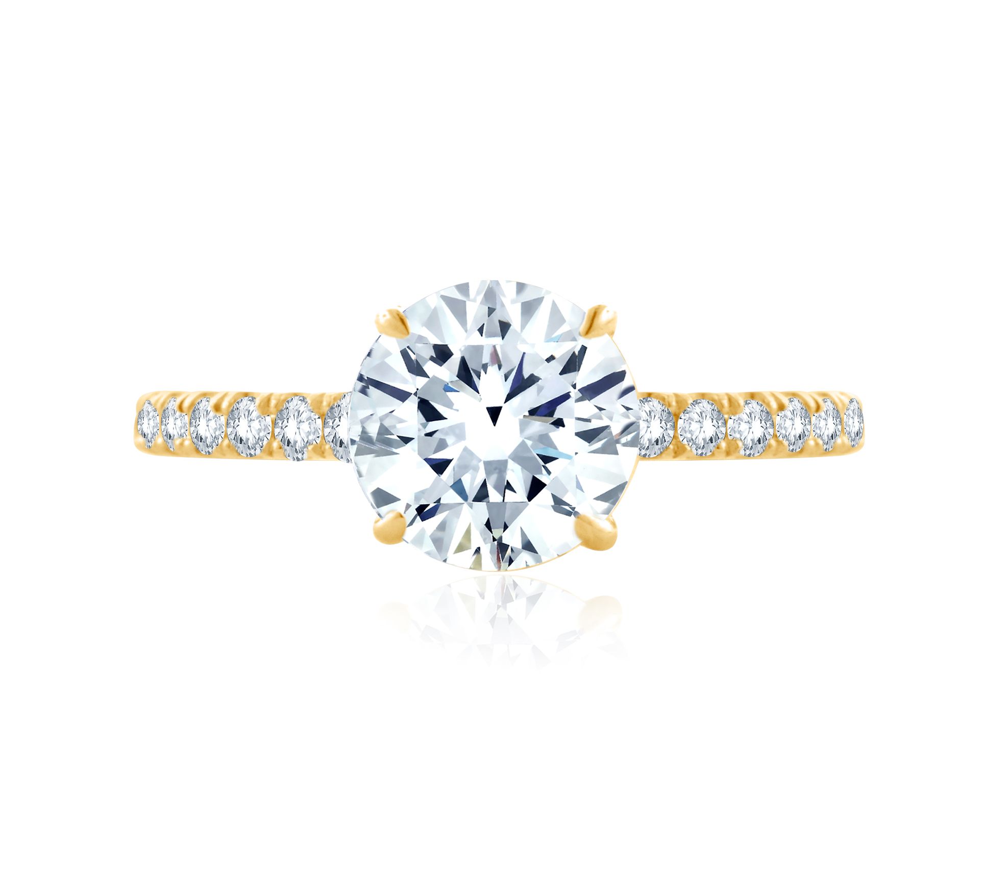 Statement Round Diamond Center Engagement Ring