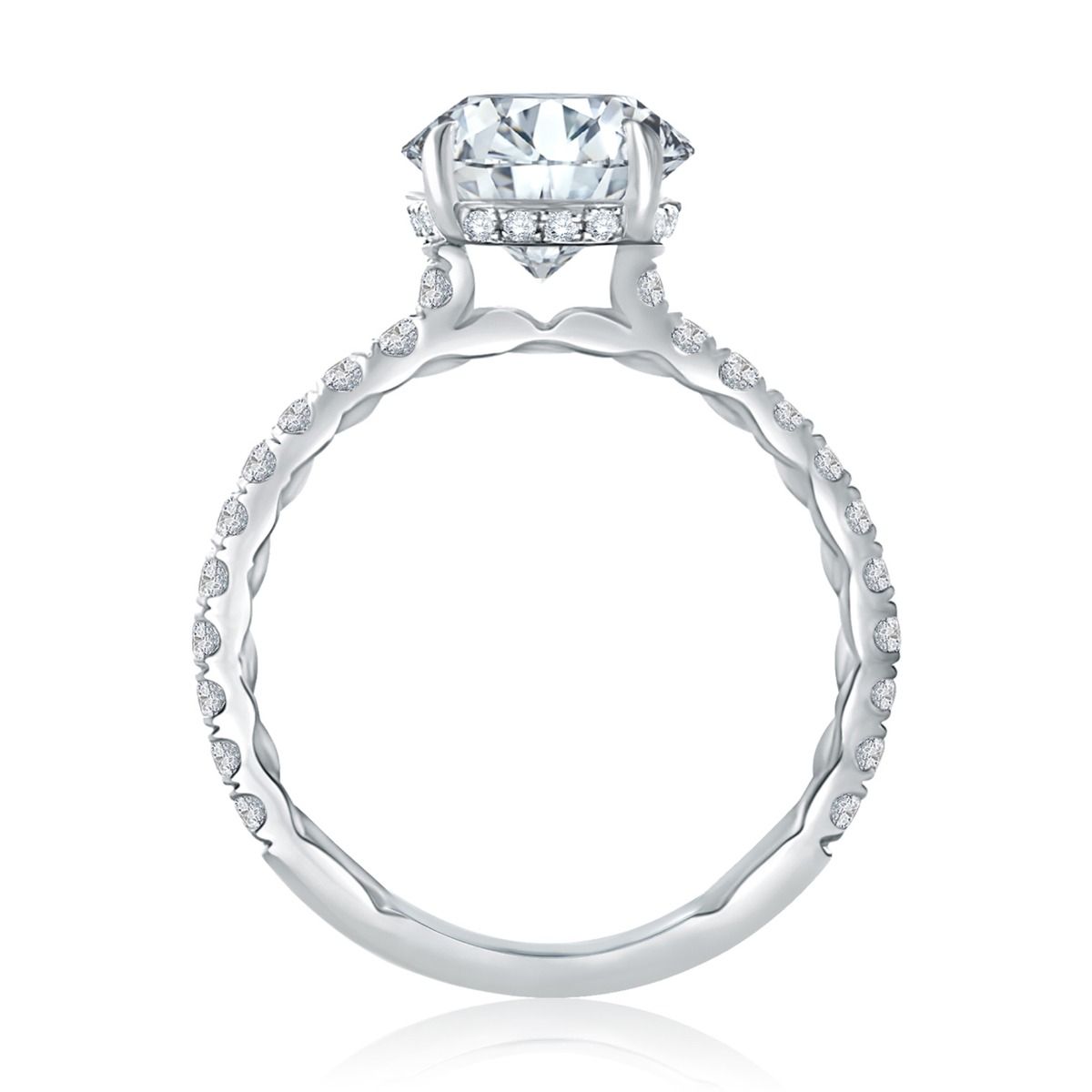 Statement Round Diamond Center Engagement Ring, photograph 4