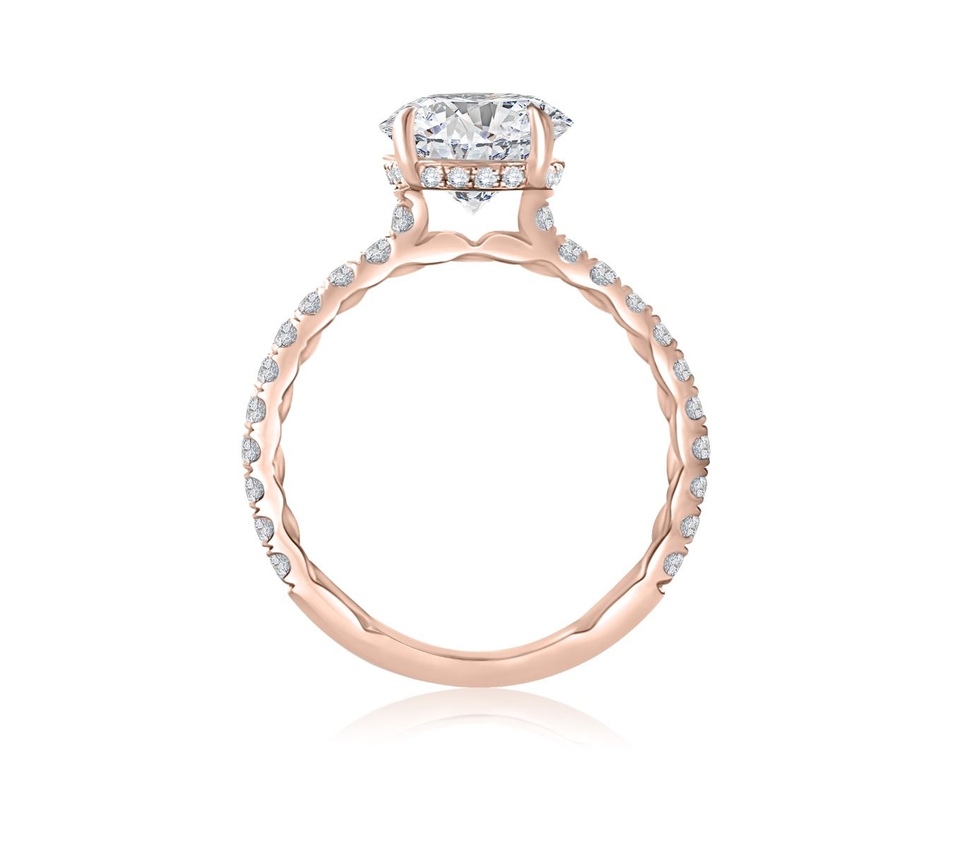 Statement Round Diamond Center Engagement Ring, photograph 7