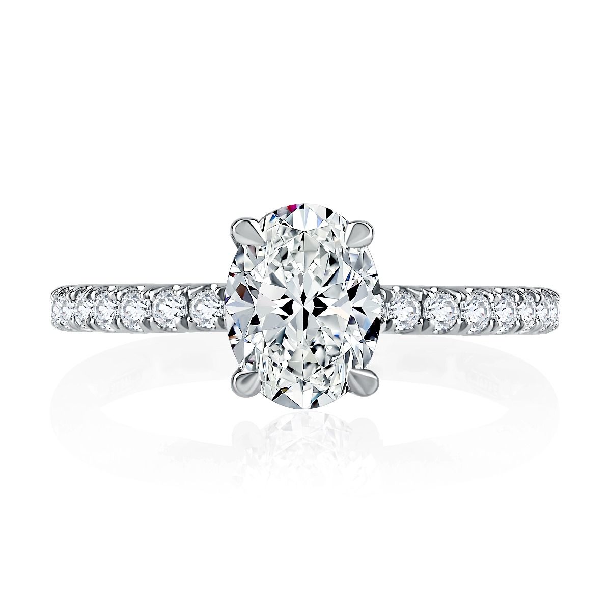 Diamond Pave Engagement Ring with Quilts® Interior, photograph 3