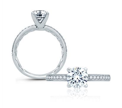 Classic Four Prong Modern Vintage Engagement Ring