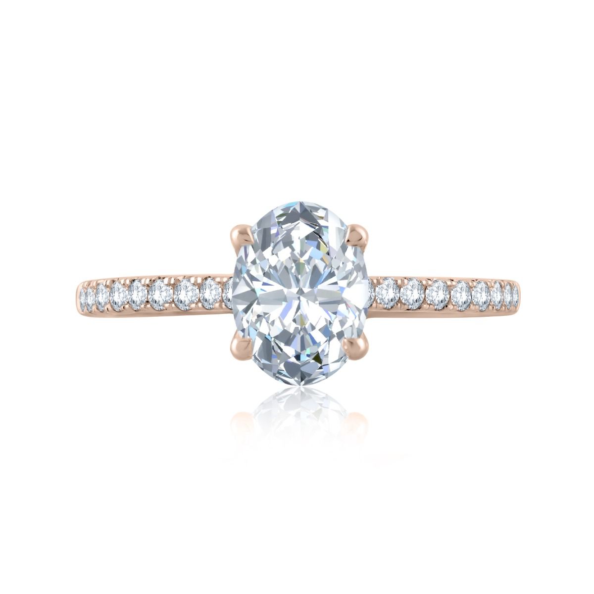 Oval Center Draped Gallery Solitaire Engagement Ring
