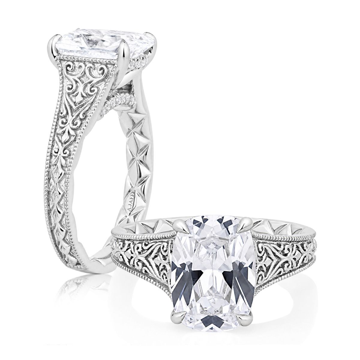 Vintage Cushion Diamond Engagement Ring, photograph 7