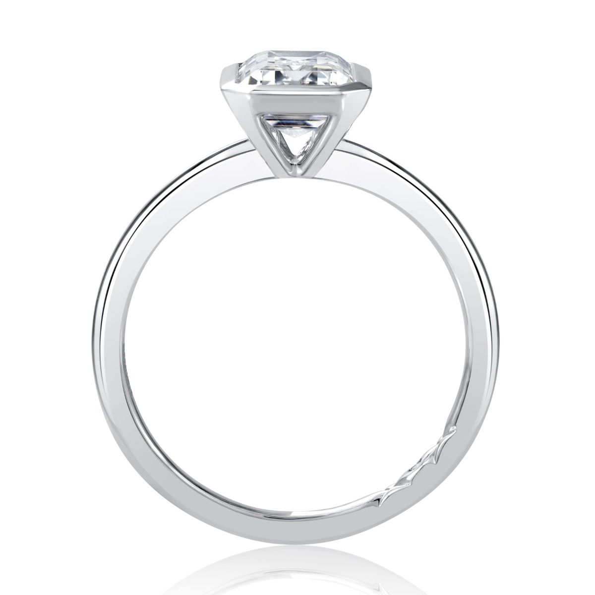 Solitaire Bezel Emerald Diamond Engagement Ring