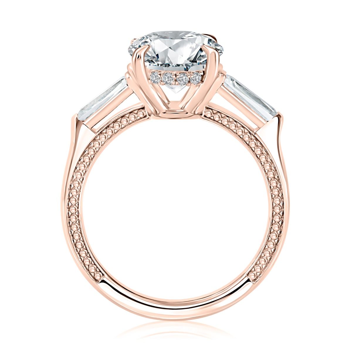 Milgrain Oval Engagement Ring, photograph 6