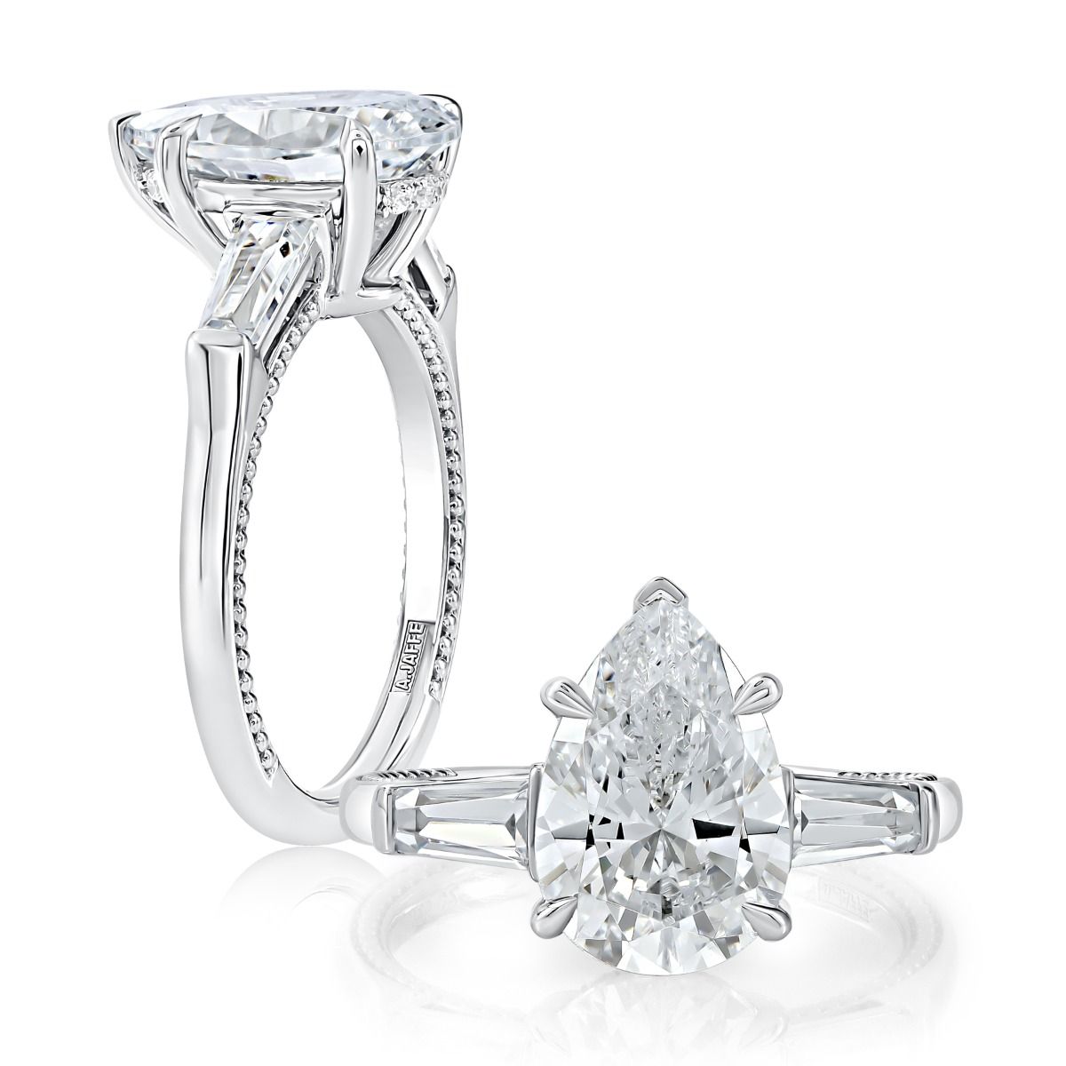 Milgrain Pear Engagement Ring