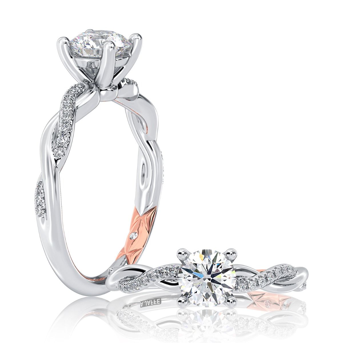 Alternating Row Diamond Wedding Band
