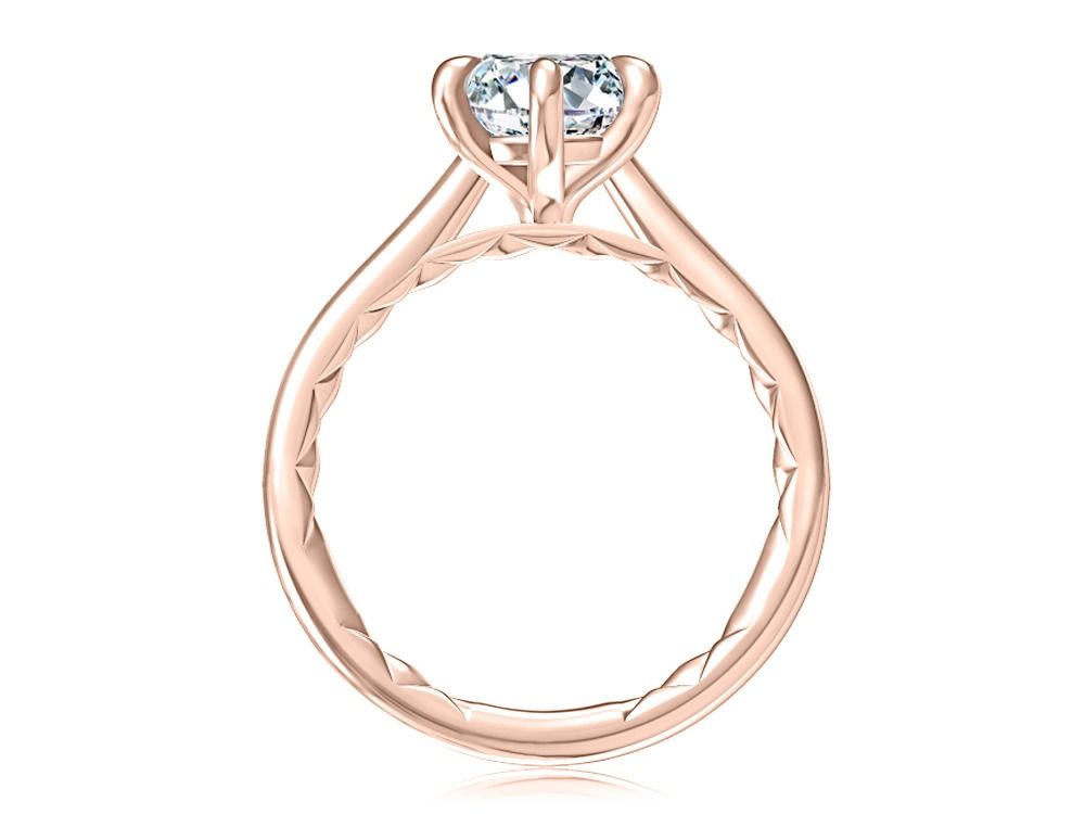 Six Prong Round Center Solitaire Diamond Engagement Ring, photograph 6