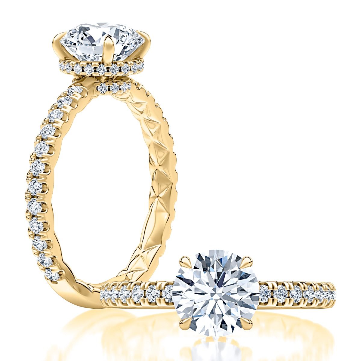 Hidden Halo Round Diamond Engagement Ring