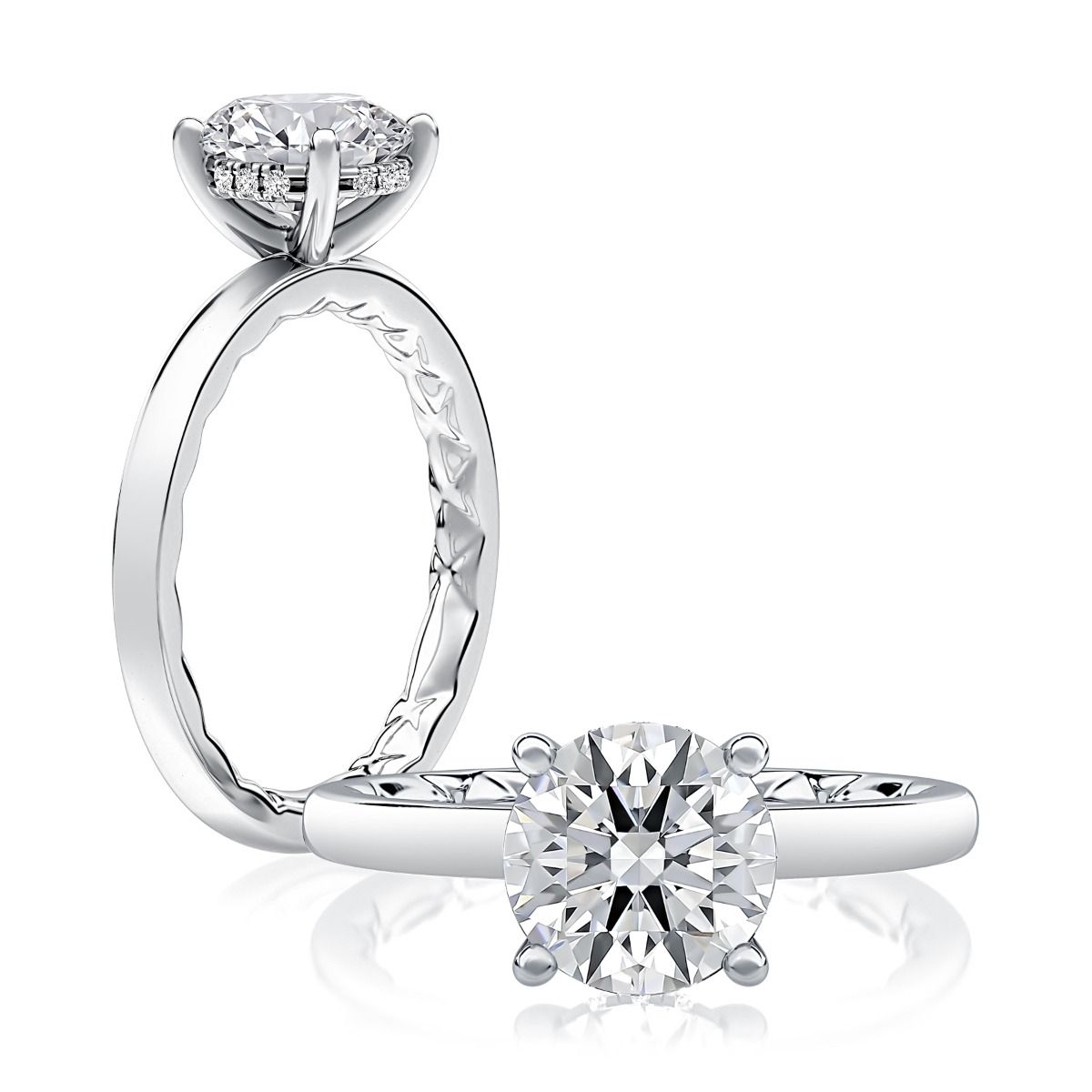 Classic Solitaire Round Center Diamond Engagement Ring