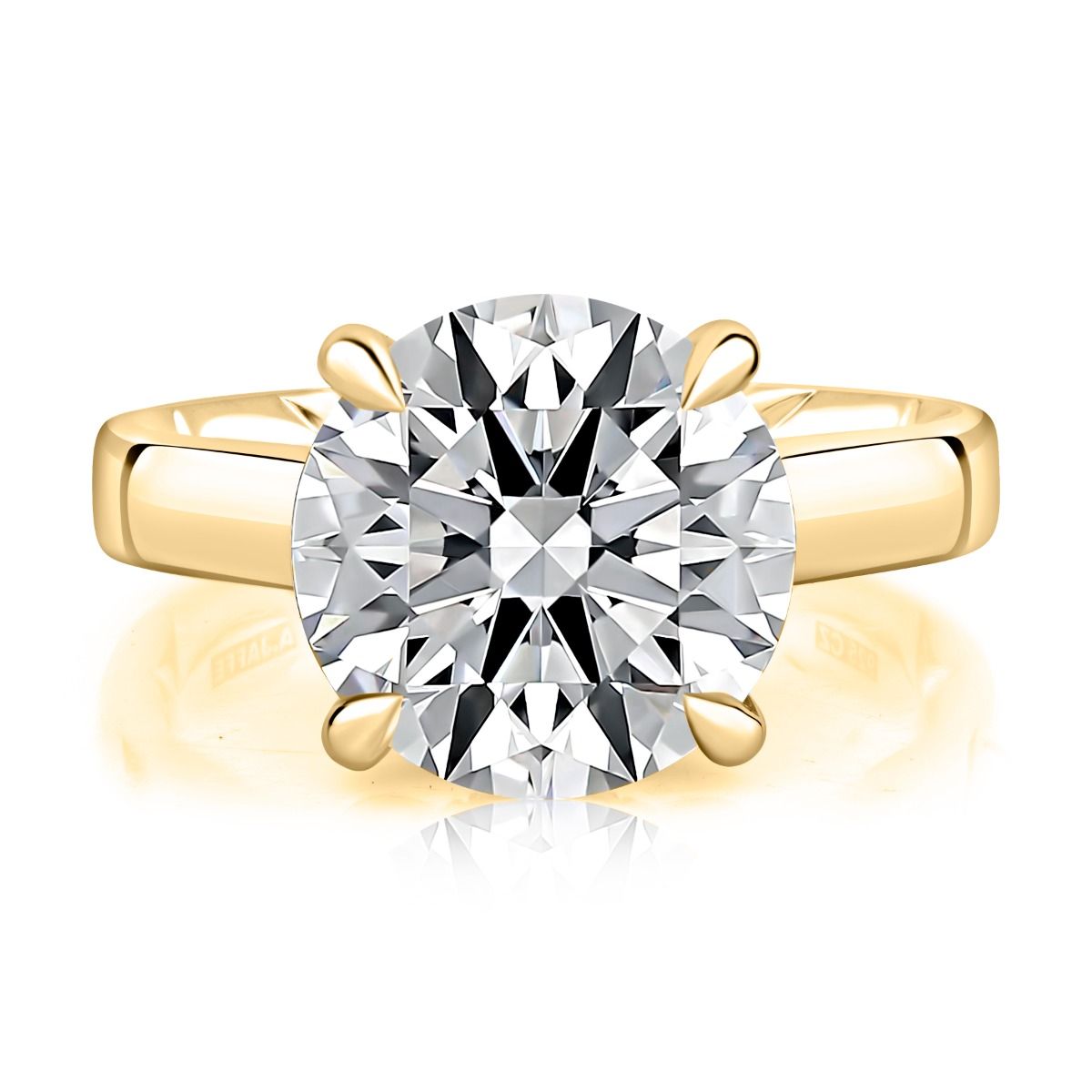Shared Prong Engagement Ring with Larger Melee Accents, photograph 6
