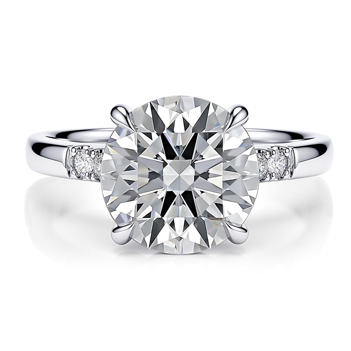 Round Diamond Engagement Ring with Hidden Halo and Quilts® Interior, photograph 2