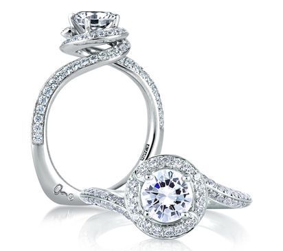 Signature Spiral Halo Engagement Ring