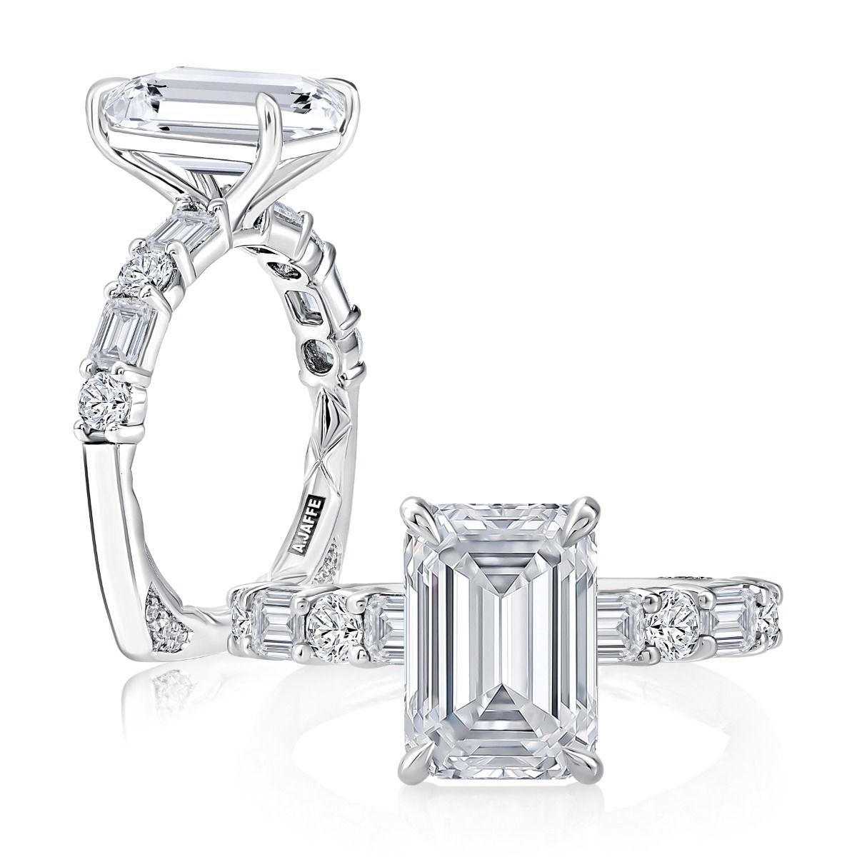 Diamond Engagement Ring with Classic Prong Setting and A.Jaffe Signature Foundation®
