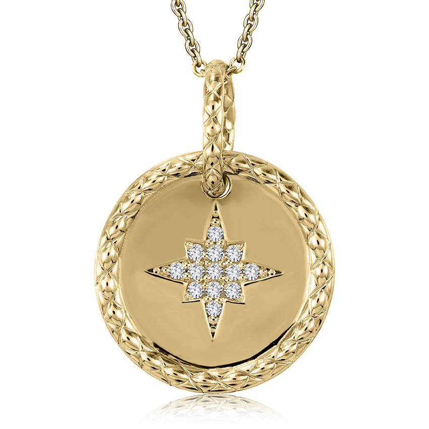 Diamond pendant with Quilts® border